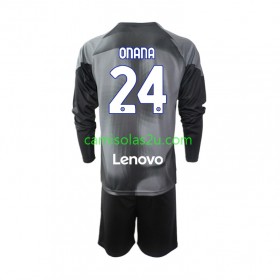 Camisolas de futebol Inter de Milão Andre Onana 24 Guarda Redes Criança Equipamento Principal 2022/23 Manga Comprida
